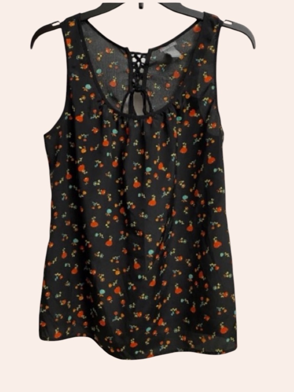 Charlotte Russe Women's Cherries Flowers Beachy Tank Top Size M Cute Coquette